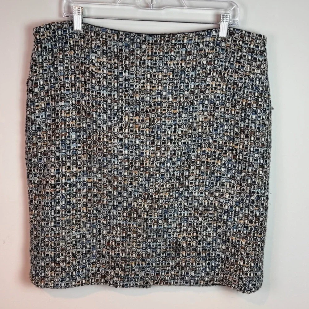 Talbots Multicolor Mod Tweed Lined Pencil Straight Skirt Women Petite 16 Classic